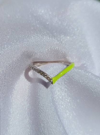 Neon Yellow V Ring