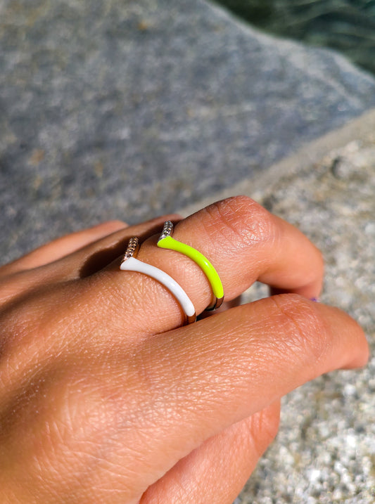 Neon Yellow V Ring